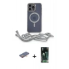 MARSİLYAN™- iPhone 12 Pro Max Kılıf Eksen Özel Seri - Şeffaf 360 Full Body Arka Koruyucu + Turuncu Renkli Kamera Lens Koruma Cam