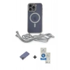 MARSİLYAN™- iPhone 12 Pro Max Kılıf Eksen Özel Seri - Şeffaf Royal Nano Ekran Koruyucu + Metal Kamera Lens Koruma Cam - GD