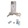 MARSİLYAN™- iPhone 12 Pro Max Kılıf Eksen Özel Seri - Şeffaf Royal Nano Ekran Koruyucu + Mavi Shine Kamera Lens Koruma Cam