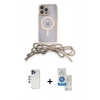 MARSİLYAN™- iPhone 12 Pro Max Kılıf Eksen Özel Seri - Şeffaf Royal Nano Ekran Koruyucu + Shine Kamera Lens - LT