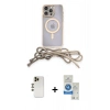 MARSİLYAN™- iPhone 12 Pro Max Kılıf Eksen Özel Seri - Şeffaf Royal Nano Ekran Koruyucu + Shine Kamera Lens - GD