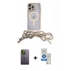 MARSİLYAN™- iPhone 12 Pro Max Kılıf Eksen Özel Seri - Şeffaf Royal Nano Ekran Koruyucu + Neon Fosforlu Kamera Lens - YL