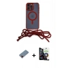 MARSİLYAN™- iPhone 12 Pro Max Kılıf Eksen Özel Seri - Şeffaf Temperli Cam Ekran Koruyucu + Metal Kamera Lens Koruma Cam - KI