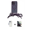 MARSİLYAN™- iPhone 12 Pro Max Kılıf Eksen Özel Seri - Şeffaf Temperli Cam Ekran Koruyucu + Shine Kamera Lens - LT