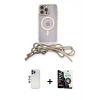 MARSİLYAN™- iPhone 12 Pro Max Kılıf Eksen Özel Seri - Şeffaf Temperli Cam Ekran Koruyucu + Shine Kamera Lens - LT