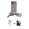 MARSİLYAN™- iPhone 12 Pro Max Kılıf Eksen Özel Seri - Şeffaf Temperli Cam Ekran Koruyucu + Shine Kamera Lens - LT
