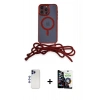MARSİLYAN™- iPhone 12 Pro Max Kılıf Eksen Özel Seri - Şeffaf Temperli Cam Ekran Koruyucu + Shine Kamera Lens - LT