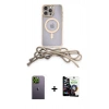 MARSİLYAN™- iPhone 12 Pro Max Kılıf Eksen Özel Seri - Şeffaf Temperli Cam Ekran Koruyucu + Neon Fosforlu Kamera Lens - YL