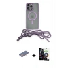 MARSİLYAN™- iPhone 12 Pro Max Kılıf Eksen Özel Seri - Şeffaf Temperli Cam Ekran Koruyucu + Pembe Renkli Kamera Lens Koruma Cam