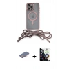 MARSİLYAN™- iPhone 12 Pro Max Kılıf Eksen Özel Seri - Şeffaf Temperli Cam Ekran Koruyucu + Pembe Renkli Kamera Lens Koruma Cam