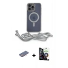 MARSİLYAN™- iPhone 12 Pro Max Kılıf Eksen Özel Seri - Şeffaf Temperli Cam Ekran Koruyucu + Pembe Renkli Kamera Lens Koruma Cam