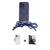 MARSİLYAN™- iPhone 12 Pro Max Kılıf Eksen Özel Seri - Şeffaf Temperli Cam Ekran Koruyucu + Shine Kamera Lens - GD