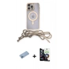 MARSİLYAN™- iPhone 12 Pro Max Kılıf Eksen Özel Seri - Şeffaf Temperli Cam Ekran Koruyucu + Shine Kamera Lens Koruma Cam - MI