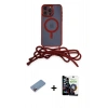 MARSİLYAN™- iPhone 12 Pro Max Kılıf Eksen Özel Seri - Şeffaf Temperli Cam Ekran Koruyucu + Shine Kamera Lens Koruma Cam - PE
