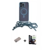 MARSİLYAN™- iPhone 12 Pro Max Kılıf Eksen Özel Seri - Şeffaf Temperli Cam Ekran Koruyucu + Sierra Blue Shine Kamera Lens Koruma Cam