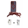 MARSİLYAN™- iPhone 12 Pro Max Kılıf Eksen Özel Seri - Şeffaf Uv Polymer Nano Ekran Koruyucu + Shine Kamera Lens - GD