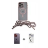 MARSİLYAN™- iPhone 12 Pro Max Kılıf Eksen Özel Seri - Şeffaf Uv Polymer Nano Ekran Koruyucu + Neon Fosforlu Kamera Lens - TU
