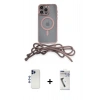 MARSİLYAN™- iPhone 12 Pro Max Kılıf Eksen Özel Seri - Şeffaf Uv Polymer Nano Ekran Koruyucu + Shine Kamera Lens - LT