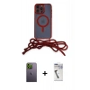 MARSİLYAN™- iPhone 12 Pro Max Kılıf Eksen Özel Seri - Şeffaf Uv Polymer Nano Ekran Koruyucu + Neon Fosforlu Kamera Lens - YL