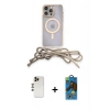 MARSİLYAN™- iPhone 12 Pro Max Kılıf Eksen Özel Seri - Siyah 18D Cam Ekran Koruyucu + Shine Kamera Lens - GD