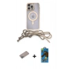 MARSİLYAN™- iPhone 12 Pro Max Kılıf Eksen Özel Seri - Siyah 18D Cam Ekran Koruyucu + Sierra Blue Shine Kamera Lens Koruma Cam