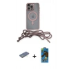 MARSİLYAN™- iPhone 12 Pro Max Kılıf Eksen Özel Seri - Siyah 18D Cam Ekran Koruyucu + Yeşil Renkli Kamera Lens Koruma Cam