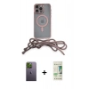 MARSİLYAN™- iPhone 12 Pro Max Kılıf Eksen Özel Seri - Siyah 20D Premium Cam Ekran Koruyucu + Neon Fosforlu Kamera Lens - YL