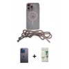 MARSİLYAN™- iPhone 12 Pro Max Kılıf Eksen Özel Seri - Siyah 20D Premium Cam Ekran Koruyucu + Neon Fosforlu Kamera Lens - MI