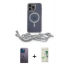 MARSİLYAN™- iPhone 12 Pro Max Kılıf Eksen Özel Seri - Siyah 20D Premium Cam Ekran Koruyucu + Neon Fosforlu Kamera Lens - MI