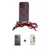 MARSİLYAN™- iPhone 12 Pro Max Kılıf Eksen Özel Seri - Siyah 20D Premium Cam Ekran Koruyucu + Neon Fosforlu Kamera Lens - YL