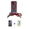MARSİLYAN™- iPhone 12 Pro Max Kılıf Eksen Özel Seri - Siyah 20D Premium Cam Ekran Koruyucu + Neon Fosforlu Kamera Lens - MI
