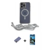 MARSİLYAN™- iPhone 12 Pro Max Kılıf Eksen Özel Seri - Siyah 34D Izgaralı Cam + Metal Kamera Lens Koruma Cam - GD
