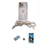MARSİLYAN™- iPhone 12 Pro Max Kılıf Eksen Özel Seri - Siyah 34D Izgaralı Cam + Shine Kamera Lens Koruma Cam - GS