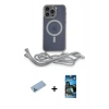 MARSİLYAN™- iPhone 12 Pro Max Kılıf Eksen Özel Seri - Siyah 34D Izgaralı Cam + Shine Kamera Lens Koruma Cam - MI
