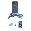 MARSİLYAN™- iPhone 12 Pro Max Kılıf Eksen Özel Seri - Siyah 34D Izgaralı Cam + Shine Kamera Lens Koruma Cam - MI