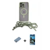 MARSİLYAN™- iPhone 12 Pro Max Kılıf Eksen Özel Seri - Siyah 34D Izgaralı Cam + Shine Kamera Lens Koruma Cam - GS