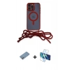 MARSİLYAN™- iPhone 12 Pro Max Kılıf Eksen Özel Seri - Siyah 3D Antistatik Cam Ekran Koruyucu + Shine Kamera Lens Koruma Cam - GS