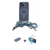 MARSİLYAN™- iPhone 12 Pro Max Kılıf Eksen Özel Seri - Siyah 3D Antistatik Cam Ekran Koruyucu + Renkli Kamera Lens Koruma Cam - YL