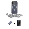 MARSİLYAN™- iPhone 12 Pro Max Kılıf Eksen Özel Seri - Siyah 3D Antistatik Hayalet Cam Ekran Koruyucu + Metal Kamera Lens Koruma Cam - GD