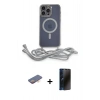 MARSİLYAN™- iPhone 12 Pro Max Kılıf Eksen Özel Seri - Siyah 3D Antistatik Hayalet Cam Ekran Koruyucu + Renkli Kamera Lens Koruma Cam - TU
