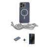 MARSİLYAN™- iPhone 12 Pro Max Kılıf Eksen Özel Seri - Siyah 3D Antistatik Hayalet Cam Ekran Koruyucu + Renkli Kamera Lens Koruma Cam - SI