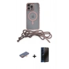 MARSİLYAN™- iPhone 12 Pro Max Kılıf Eksen Özel Seri - Siyah 3D Antistatik Hayalet Cam Ekran Koruyucu + Renkli Kamera Lens Koruma Cam - TU