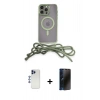 MARSİLYAN™- iPhone 12 Pro Max Kılıf Eksen Özel Seri - Siyah 3D Antistatik Hayalet Cam Ekran Koruyucu + Shine Kamera Lens - LT