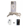 MARSİLYAN™- iPhone 12 Pro Max Kılıf Eksen Özel Seri - Siyah 3D Antistatik Hayalet Cam Ekran Koruyucu + Shine Kamera Lens - LT