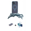 MARSİLYAN™- iPhone 12 Pro Max Kılıf Eksen Özel Seri - Siyah 3D Antistatik Seramik Nano Ekran Koruyucu + Renkli Kamera Lens Koruma Cam - PE
