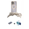 MARSİLYAN™- iPhone 12 Pro Max Kılıf Eksen Özel Seri - Siyah 3D Antistatik Seramik Nano Ekran Koruyucu + Renkli Kamera Lens Koruma Cam - PE