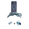 MARSİLYAN™- iPhone 12 Pro Max Kılıf Eksen Özel Seri - Siyah 3D Antistatik Seramik Nano Ekran Koruyucu + Shine Kamera Lens Koruma Cam - MI
