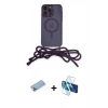 MARSİLYAN™- iPhone 12 Pro Max Kılıf Eksen Özel Seri - Siyah 3D Antistatik Seramik Nano Ekran Koruyucu + Shine Kamera Lens Koruma Cam - MI