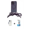 MARSİLYAN™- iPhone 12 Pro Max Kılıf Eksen Özel Seri - Siyah 5D Eko Cam Ekran Koruyucu + Lacivert Shine Kamera Lens
