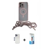 MARSİLYAN™- iPhone 12 Pro Max Kılıf Eksen Özel Seri - Siyah 5D Eko Cam Ekran Koruyucu + Lacivert Shine Kamera Lens